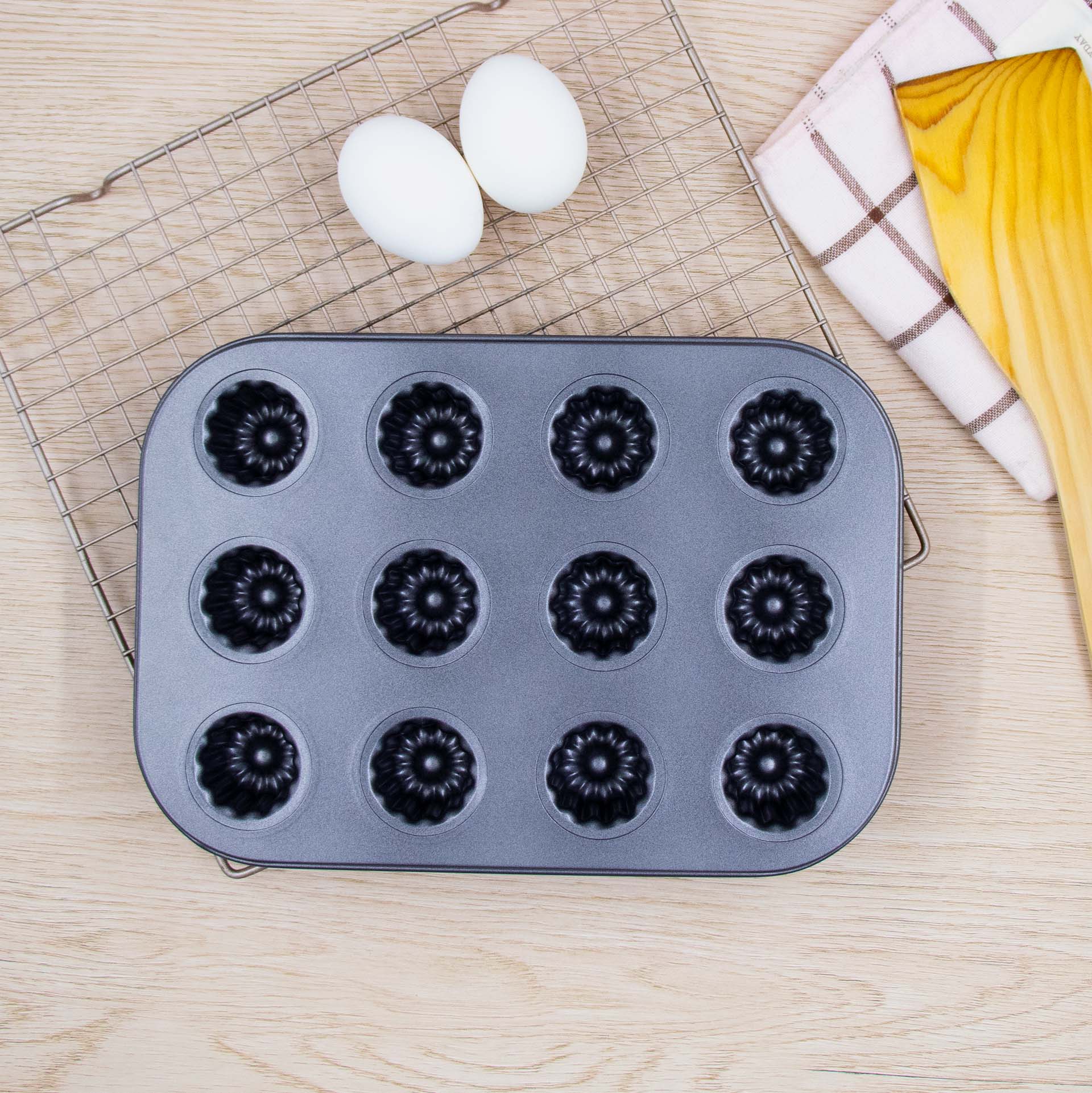 ALKO 12-cup non-stick Canelé Fluted Molds Baking Tray