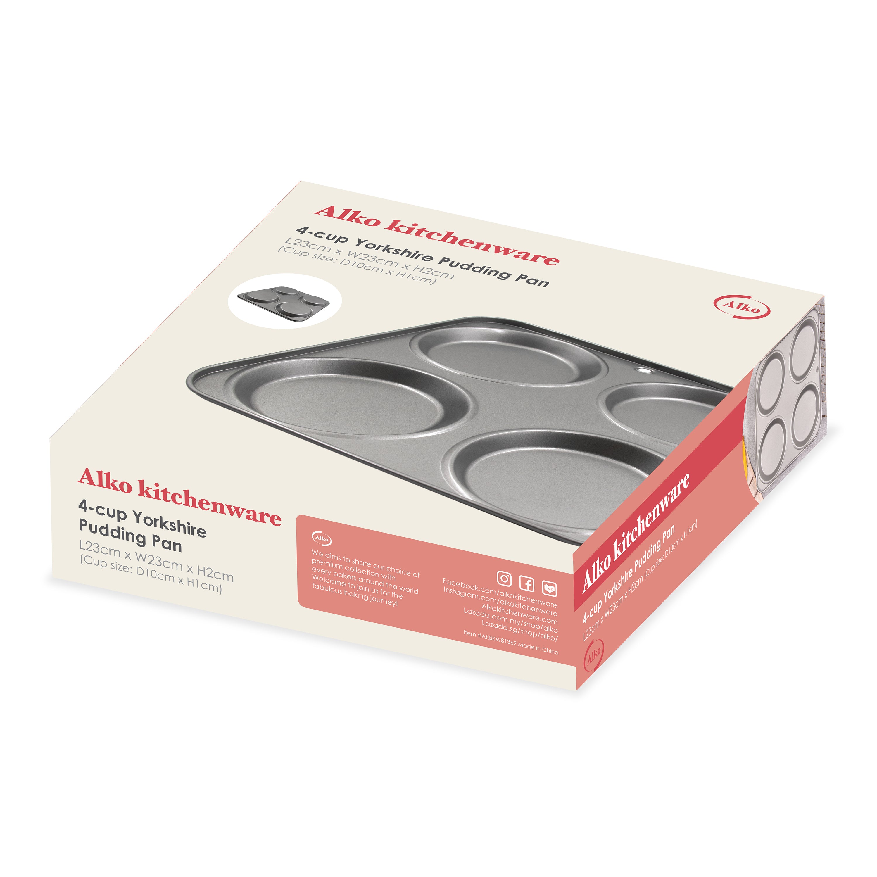 ALKO 4-cup Yorkshire pudding pan