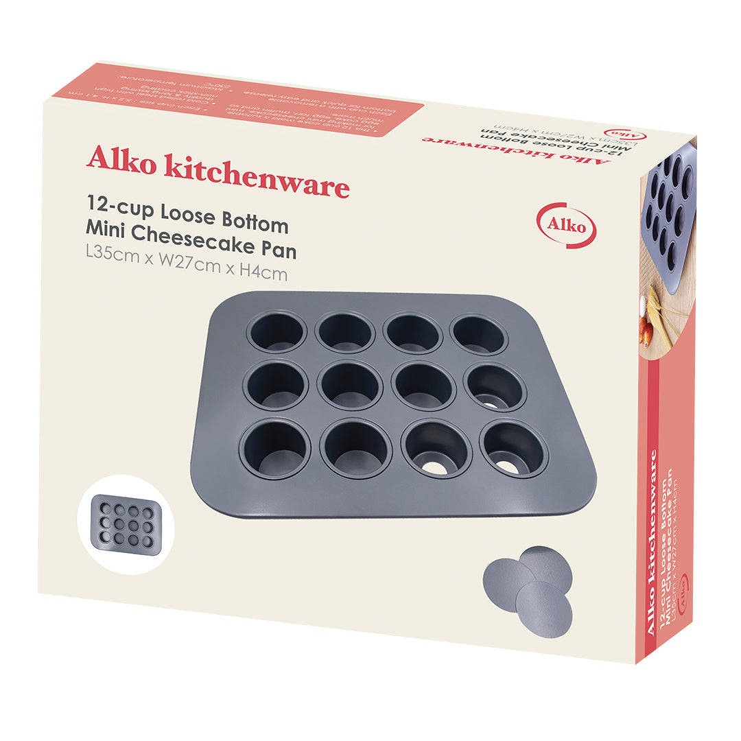 ALKO 12-cup non-stick Loose Bottom Mini Cheesecake pan